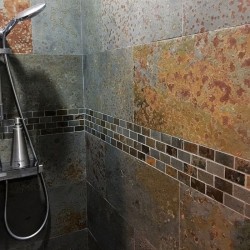 Dallage piscine Pierre Ardoise multicolore 60x60x1 cm - Ti'ma Stone