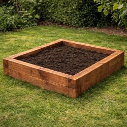 Kit carré potager en traverses de chêne - 120x120x40 cm