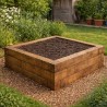 Kit carré potager en traverses de chêne - 120x120x60 cm - Ti'ma Stone