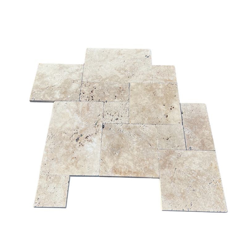 Carrelage Travertin Rustic 1er choix Opus Romain x 3 cm - Ti'ma Stone