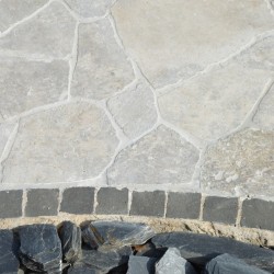 Opus Incertum Travertin Gris Silver Vieilli ép. 3 cm - Ti'ma Stone