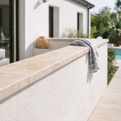 Couvertine Mur Travertin Beige 1er choix 100x33x3 cm - Ti'ma Stone