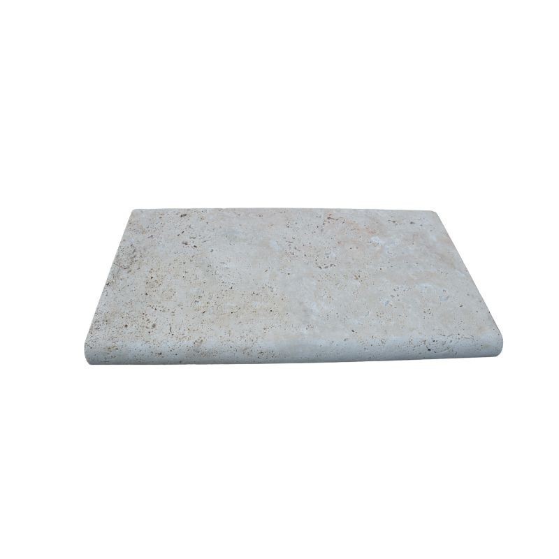 Margelle Travertin Beige classique 61x33x5 cm Bord 1/2 Rond - Ti'ma Stone