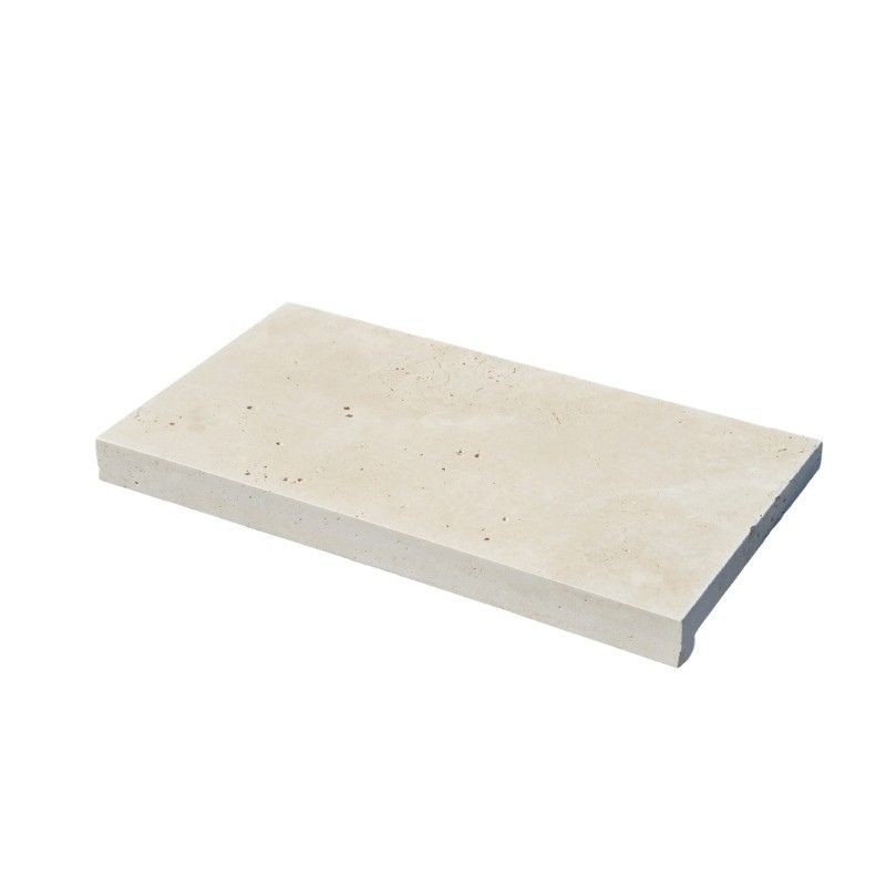 Margelle Travertin Beige Clair 61x33x3 cm avec retombée - Ti'ma Stone