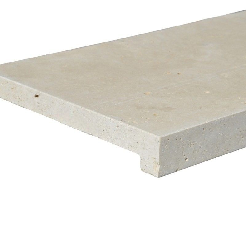 Margelle Travertin Beige Clair 61x33x3 cm avec retombée - Ti'ma Stone