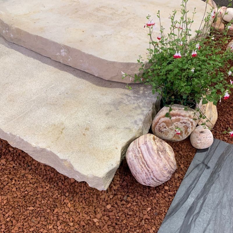 Pas Japonais irrégulier Pierre Atlas Beige 130-110x70-60x10 cm - Ti'ma Stone