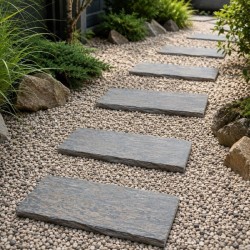 Pas Japonais Rectangle en Schiste 60x30x4-6 cm - Ti'ma Stone