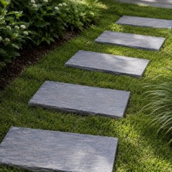 Pas Japonais Rectangle en Schiste 60x30x4-6 cm
