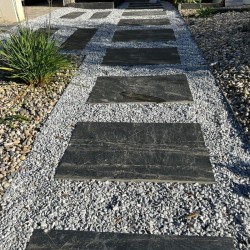 Pas Japonais Rectangle en Ardoise Noire 100x50x2-4 cm - Ti'ma Stone