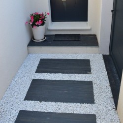 Pas Japonais Rectangle en Ardoise Noire 100x50x2-4 cm - Ti'ma Stone