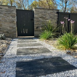 Pas Japonais Rectangle en Ardoise Noire 100x50x2-4 cm - Ti'ma Stone