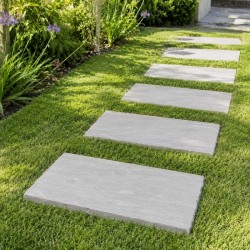 Pas japonais Rectangle Grès Kandla Gris 60x30x3cm - Ti'ma Stone