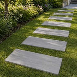 Pas japonais Rectangle Grès Kandla Gris 100x30x3cm