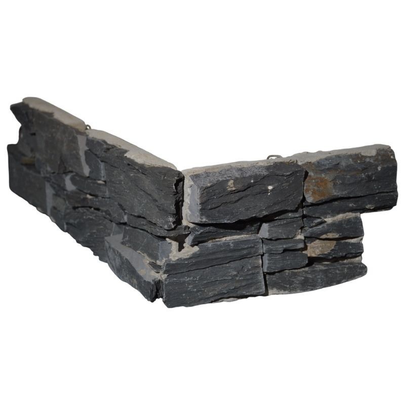 Angle Plaquette de parement Ardoise Noire - Ti'ma Stone