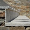 Margelle Travertin Gris Silver Vieilli 61x33x3 cm Bord 1/2 Rond