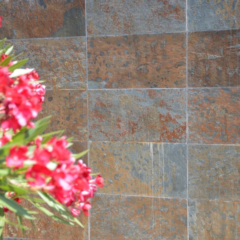 Dallage piscine Pierre Ardoise multicolore 60x60x1 cm - Ti'ma Stone