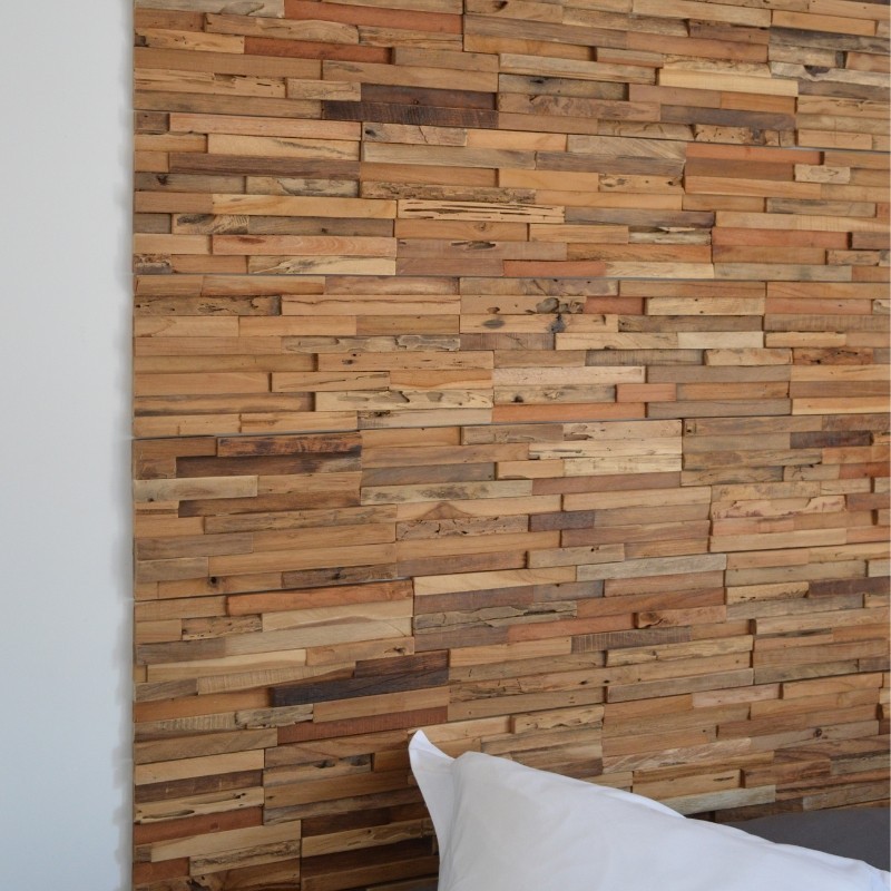 Plaquette de parement en bois Deco Panel Teck Ancien - Ti'ma Stone