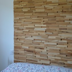 Plaquette de parement en bois Deco Panel Teck Naturel - Ti'ma Stone