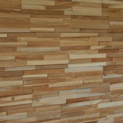 Plaquette de parement en bois Deco Panel Teck Naturel - Ti'ma Stone