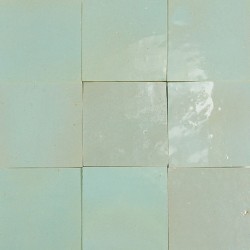 Carrelage Zellige Marocain Bleu Maldives N°20 10x10 cm - Ti'ma Stone