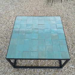 Carrelage Zellige Marocain Bleu Maldives N°20 10x10 cm - Ti'ma Stone