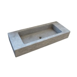 Vasque rectangulaire en pierre naturelle Atlas Gris - Ti'ma Stone
