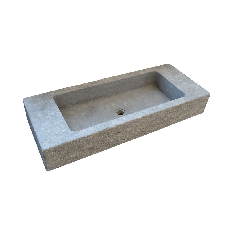 Vasque rectangulaire en pierre naturelle Atlas Gris - Ti'ma Stone