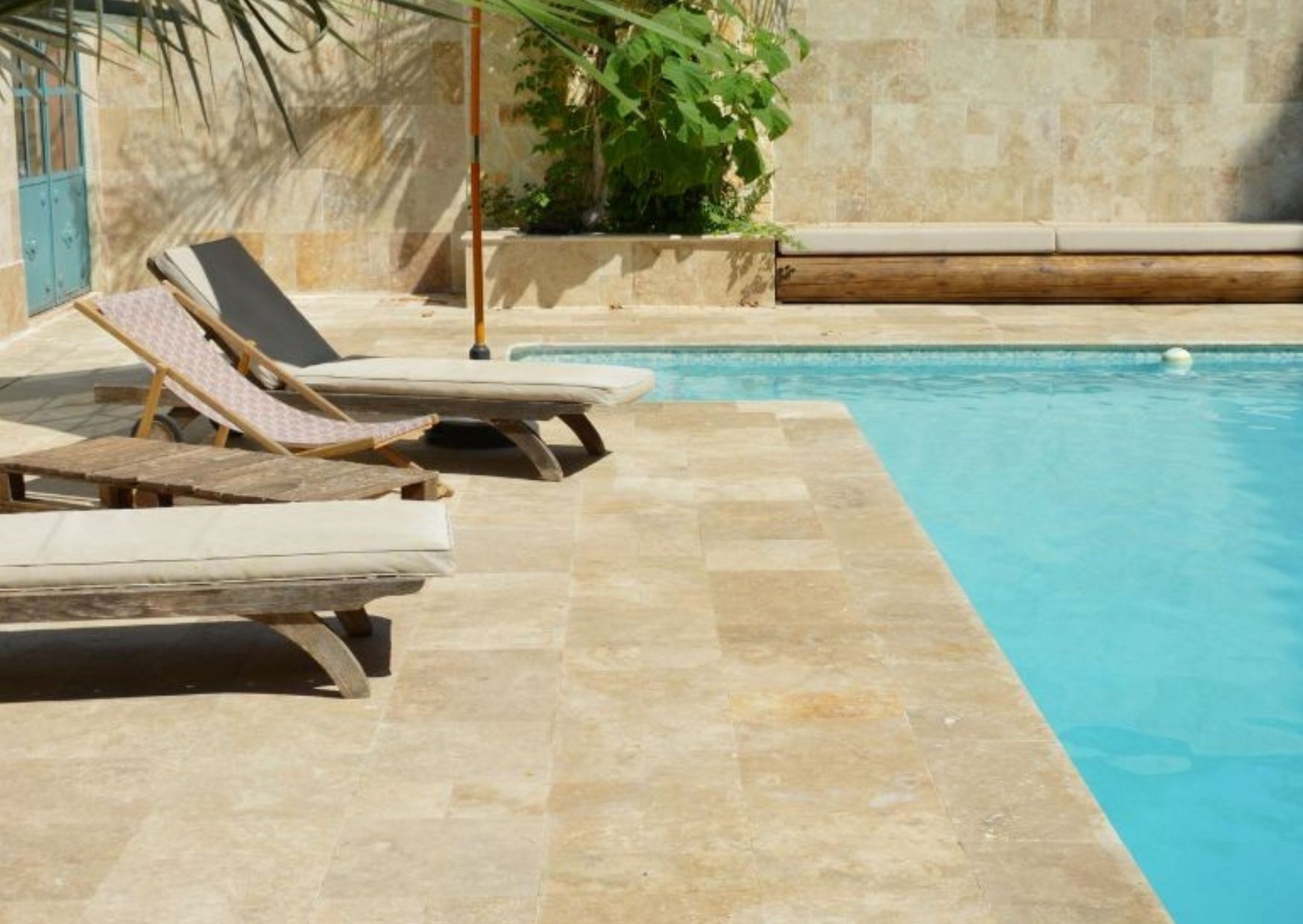 Terrasse travertin